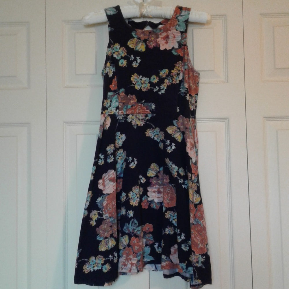 Xhilaration Navy Blue Floral Dress